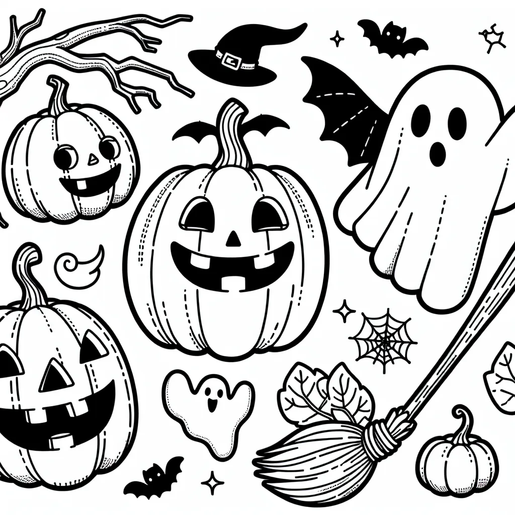 Bộ sưu tập hình tô màu Halloween ngộ nghĩnh dành cho bé - Tô màu và sáng tạo không giới hạn.