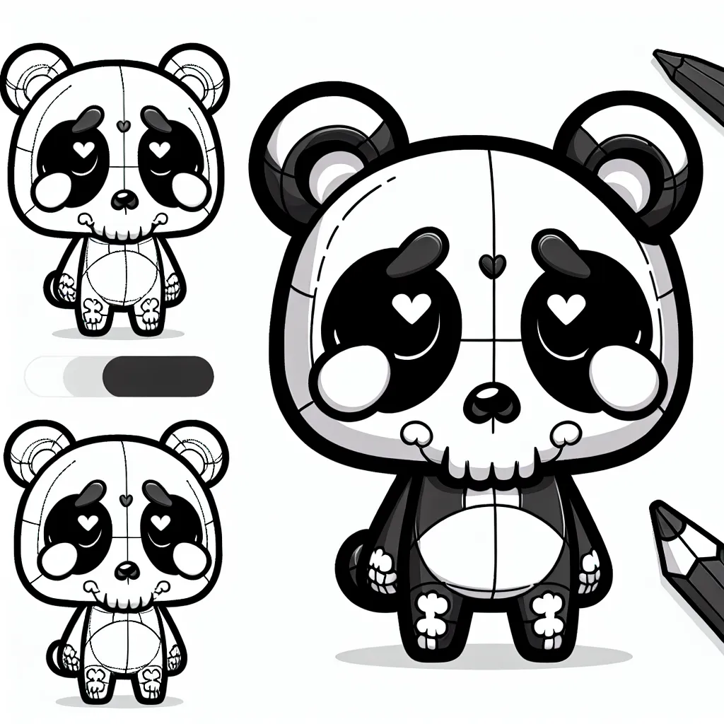 Bộ sưu tập hình tô màu Nhân vật SkullPanda ngộ nghĩnh dành cho bé - Tô màu và sáng tạo không giới hạn.