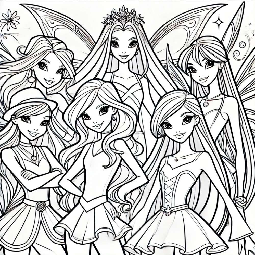 Vẽ công chúa Phép Thuật Winx tạo dáng thời trang cho bé yêu.